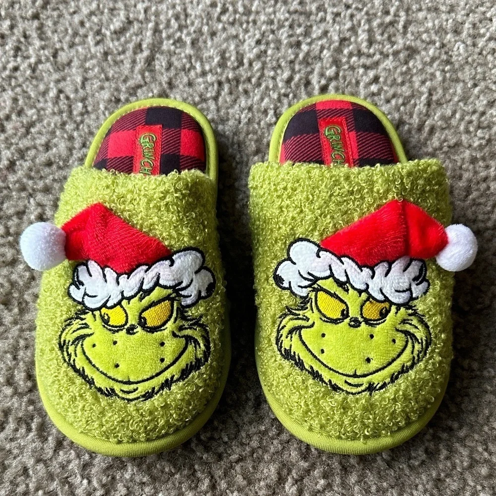 Grinch Kids Slippers - Green and Red